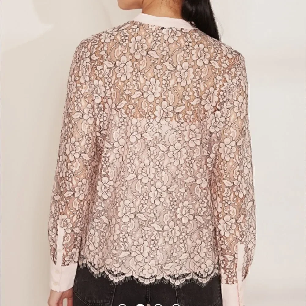 J Crew Button-up lace top